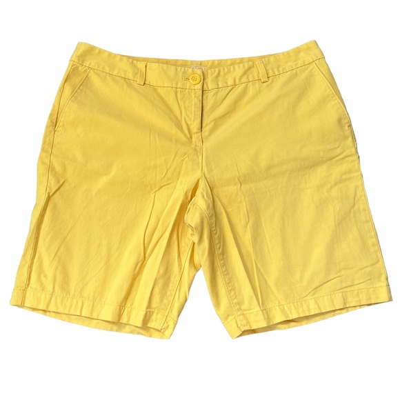 LOFT Pants - Ann Taylor Loft Yellow Cotton Original Shorts  9.5" Inseam Size 14